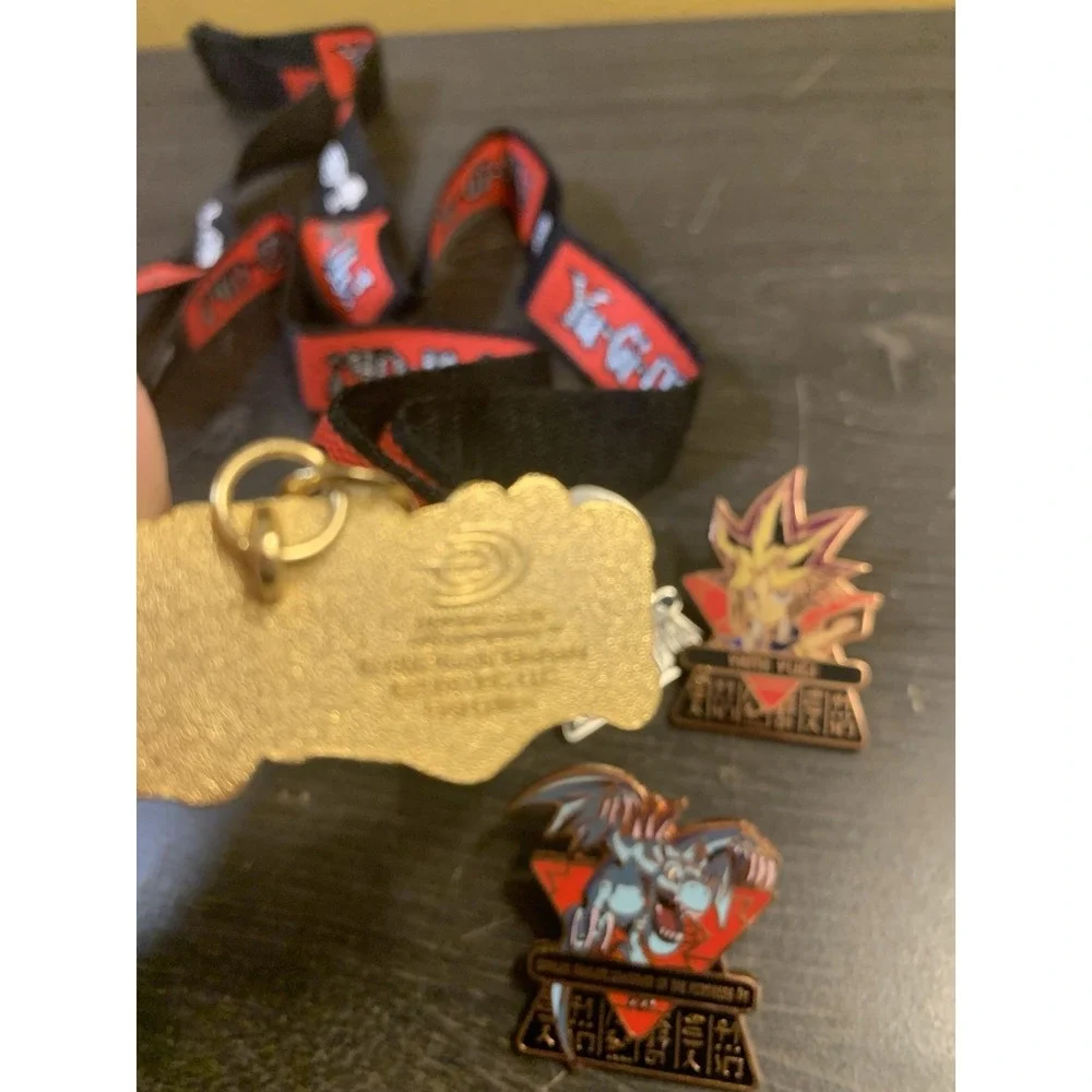 2003 Yu-Gi-Oh! Lanyard With 3 1st Edition Collector Pins Lot